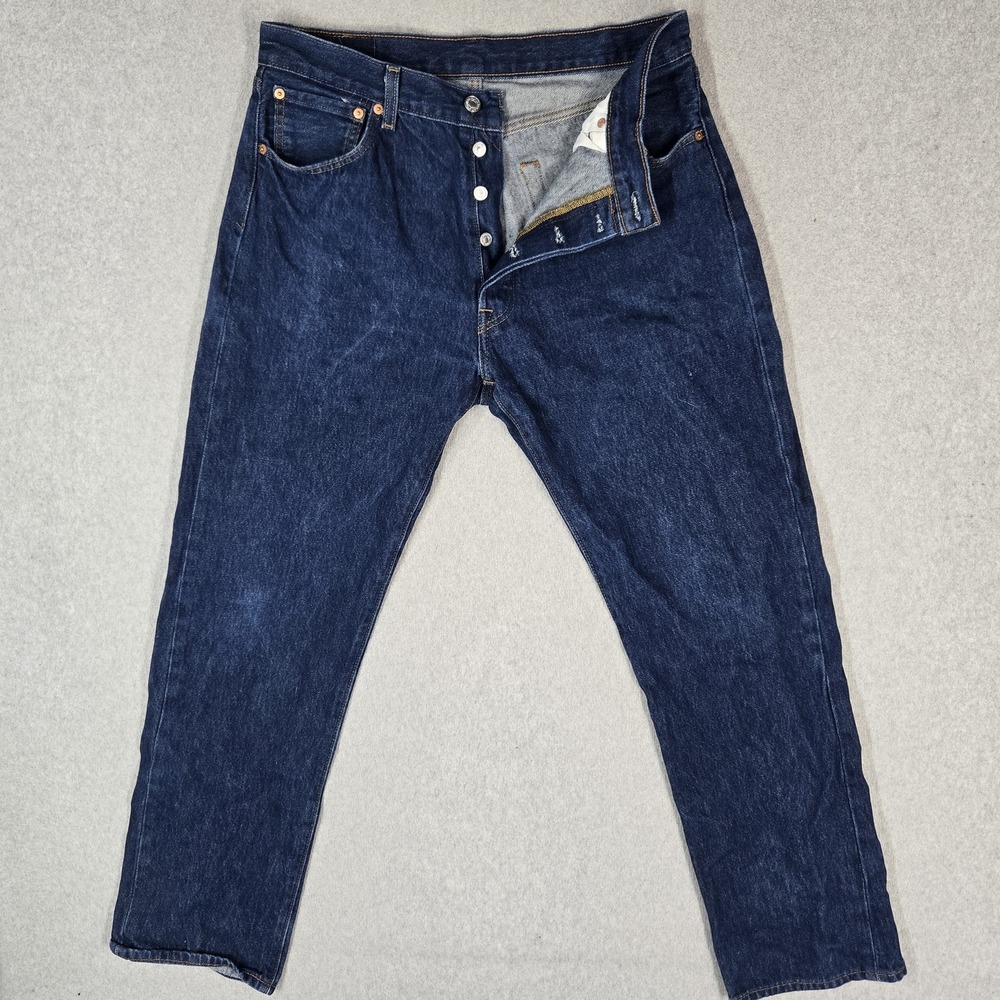 Levi's 501 Men Jeans 36X34 Blue Denim Original Fit Straight Leg 31" Inseam